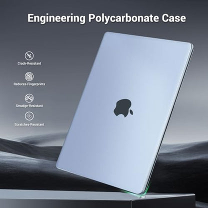 MOSISO Compatible with MacBook Air 13 inch Case M5 M4 M3 M2 2026-2022 | 2 in 1 Kit Anti-Fingerprints Shell for Mac Air 13.6, Ultra Seamlessly Closes Cover, A3449 A3240 A3113 A2681, Pastel Blue - color: Pastel Blue