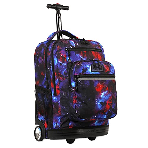 J World Sundance Laptop Rolling Backpack for Girls Boys. Roller Bookbag with Wheels, 20 Inch, Galaxy - color: Galaxy