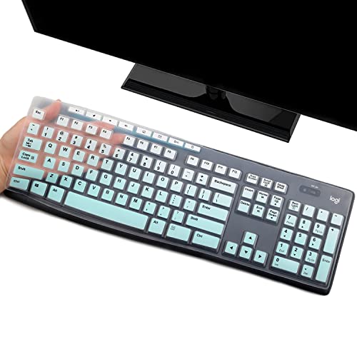 Keyboard Cover Skin Protector for Logitech MK295 MK275 MK270 Wireless Keyboard, Logitech K200 K260 K270 K275 K295 MK200 MK260 Ultra Thin Desktop PC Silicone Keyboard Cover US Layout-MintGreen - color: MintGreen