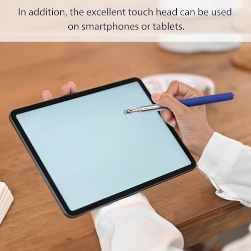 2 Pack Retractable Teacher Pointer 𝟑𝟗.𝟓'', Pointer Stick with 𝗦𝘁𝘆𝗹𝘂𝘀 Smooth Sensitive Tablet Pen Stylus Pen, Teacher Coach Presenter Pointer - color: Black&Blue