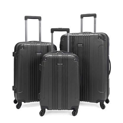 Kenneth Cole REACTION Out of Bounds Lightweight Hardshell 4-Wheel Spinner Luggage, Charcoal, 3-Piece Set (20", 24", & 28") - color: Charcoal, size: 3-Piece Set (20", 24", & 28")