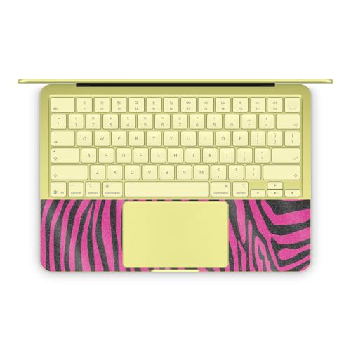 Glossy Glitter Laptop Skin Compatible with Apple MacBook Neo - Pink Zebra - Premium 3M Vinyl Protective Wrap Decal Cover - Easy to Apply | Crafted in the USA by MightySkins - color: Pink Zebra, size: MacBook Neo Full Cover Skin, style: Glossy Glitter Fini