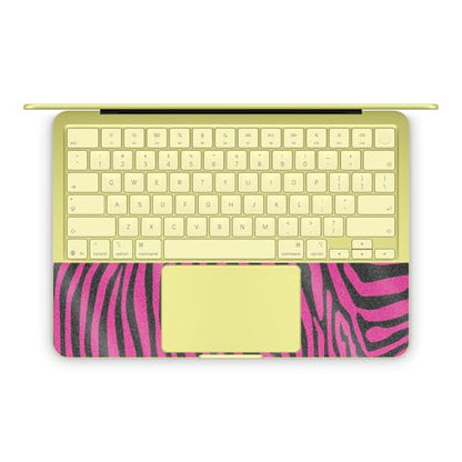 Glossy Glitter Laptop Skin Compatible with Apple MacBook Neo - Pink Zebra - Premium 3M Vinyl Protective Wrap Decal Cover - Easy to Apply | Crafted in the USA by MightySkins - color: Pink Zebra, size: MacBook Neo Full Cover Skin, style: Glossy Glitter Fini