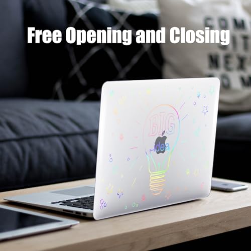DTangLsm for MacBook Pro 14 inch Case 2026 M5 2025-2021 M4 M3 M2 M1 Pro Max | A3426 A3427 A3434 A3112 A3185 A3401 A2918 A2992 A2779 A2442, Clear Plastic Hard Cover for Mac Pro 14+Keyboard Cover, Big Bulb - color: Laser Big Bulb