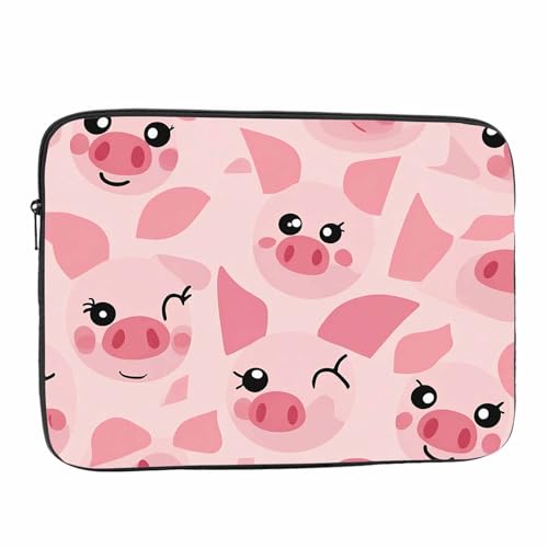 Laptop Sleeve Bag 15.4 15.6 Inch,Cute Pigs Pink Piggy Animal Protective Polyester Computer Cases Laptop Cover Briefcase Bag Tablet Travel Cover - color: LPS-015