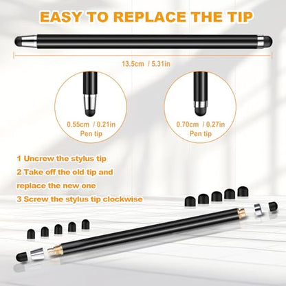 Stylus (10 Pcs), 2-in-1 Stylus Pen for Touchscreen, High Precision and Sensitivity, Suitable for iPad/iPhone/Nintendo Switch/Samsung/Android Smartphone and Tablets, Compatible with All Touchscreen - color: Neutral color