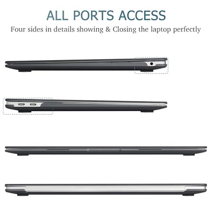 May Chen Compatible with New MacBook Air 13 inch Case 2021 2020 2019 2018 Release, Plastic Hard Shell with Keyboard Case for MacBook Air 13 inch with Retina Dispaly Fits Touch ID, Bllack - color: Black