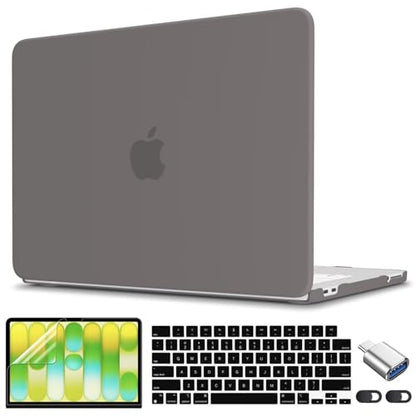 CISSOOK for MacBook Neo 13 inch Case 2026 Grey A3404 with A18 Pro Chip | 5in1 Set Hard Shell Case, Keyboard Cover, Screen Protector, Scratch Resistant, Ultra-Thin, for Office & Travel - color: Matte Grey