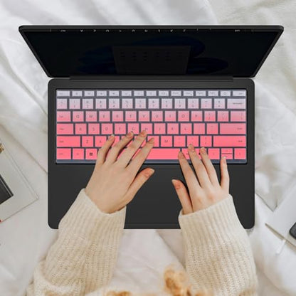 Keyboard Cover for 2026 2024 Microsoft Surface Laptop 8/7(7th Edition) 13.8 & 15 inch, Surface Laptop Accessories Ultra Thin Keyboard Protective Skin -Ombre Pink - color: Ombre Pink