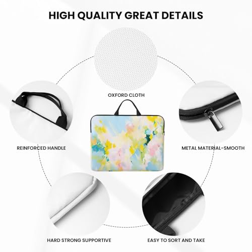 Pink and Yellow Paint Graffiti 14 Inch Laptop Sleeve Case，Handheld Waterproof/Shockproof Computer Carrying Bag Suitable for Daily Travel/Tourism/Business Trips, etc - color: Pink And Yellow Paint Graffiti