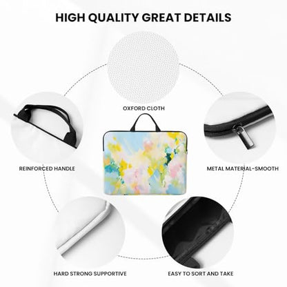 Pink and Yellow Paint Graffiti 14 Inch Laptop Sleeve Case，Handheld Waterproof/Shockproof Computer Carrying Bag Suitable for Daily Travel/Tourism/Business Trips, etc - color: Pink And Yellow Paint Graffiti