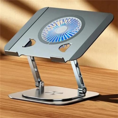 Laptop Stand 360° Rotatable Aluminum Tablet Cooling Stand With Folding fan Radiator Stand Lift