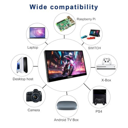 wisecoco 7 inch Portable Monitor Touchscreen IPS 1080P 1920x1080 120Hz Mini LCD Display Second Screen USB C HDMI Ultra Thin for Raspberry Pi 5/4 Switch PS5 Xbox Laptop PC