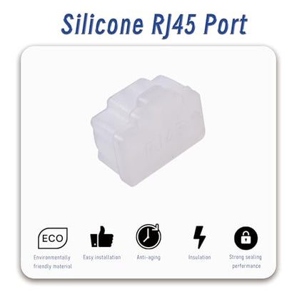 20 PCS RJ45 Port Anti-dust Plugs, Silicone Covers Caps Stoppers, Port Protector for TV, Computer, Other Devices, 0.47 x 0.33 (LxW) - size: RJ45/Transparent/20 PCS