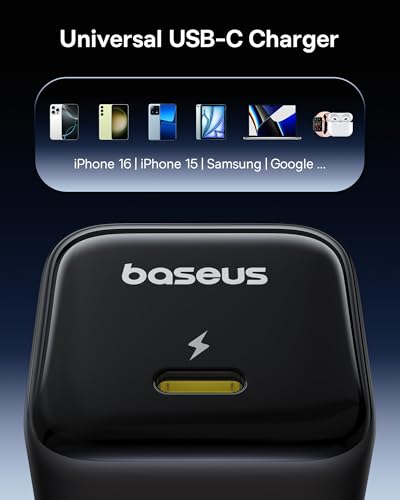 Baseus 45W USB C Charger Block, 2 Pack Fast Charger with USB-C Cable | USB C Brick Fast Charging Block for iPhone 17/16/15 Series, iPad, Galaxy S24 Ultra and More Series - style: 45W 2Pack Black