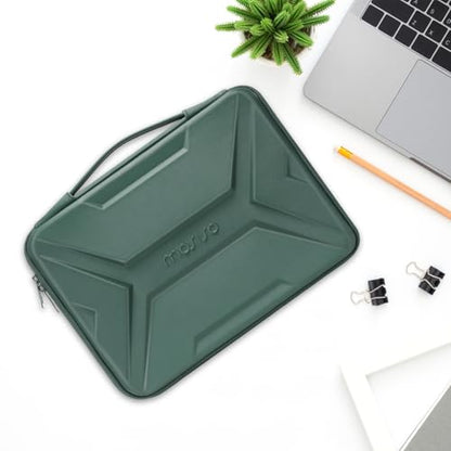 MOSISO Laptop Case 15.6 inch, 15-16 inch Laptop Sleeve, Antique Green | Compatible with MacBook Pro 16 / Air 15,HP Acer Dell Lenovo ASUS,Artistic Geometric EVA Carrying Case Hard Shell with Handle - color: Antique Green, size: 15.6 inch