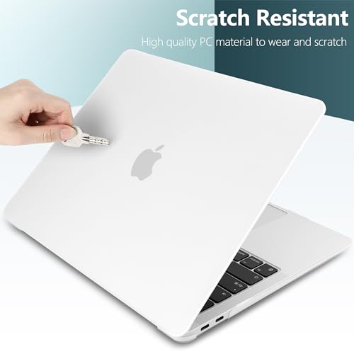 DONGKE Compatible with MacBook Air 13 inch Case 2021 2020 2019 2018 Release Model: M1 A2337 A2179 A1932, Matte Hard Case Cover for MacBook Air 13 inch with Retina Display Fits Touch ID - Transparent - color: Transparent