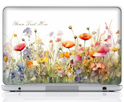 Custom Design Personalized Laptop Skin Sticker Cover Art Decal, Customize with Your Name or Text (13 Inch, Wild Flowers 2) - color: 3611, size: 13 Inch