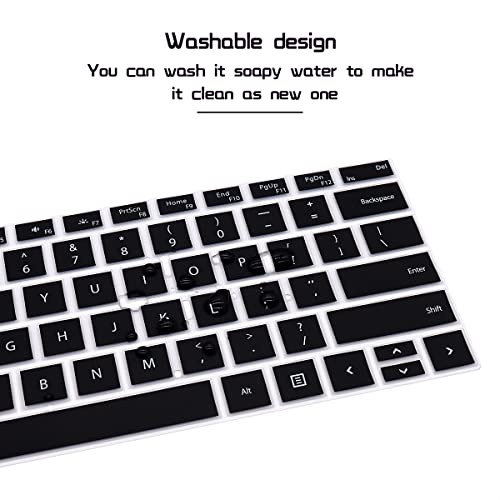HRH English Silicone Keyboard Cover Skin for Microsoft Surface Pro | With Surface Pro 4, Pro 5 2017, Pro 6 2018, Pro 7 2019,12.3-inch Surface Pro 6,Dustproof,Soft-Touch,Ultra Thin,Black - color: Black