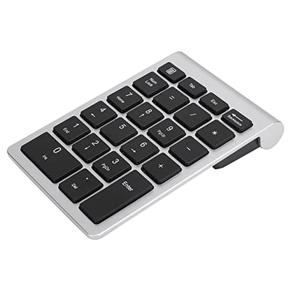 ASHATA Numeric Keypad,22 Keys Numeric Keypad USB Ergonomic Keyboard with Receiver,Support for Android, for for OS Systems.(Silver Black)
