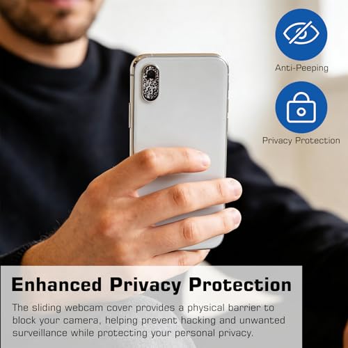Leopard Print Webcam Cover Slide, Stylish Camera Privacy Blocker for Laptops, Phones & Tablets, Ultra-Thin Multi-Color Webcam Protection Stickers(10PCS,Mutilcolor) ﻿