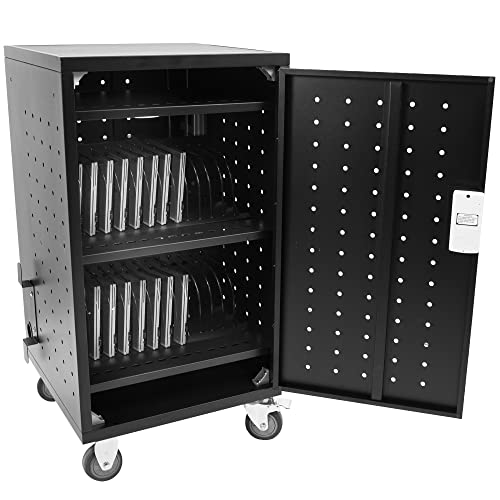 VIVO Black 30-Bay Laptop and Tablet Locking Charging Station, CART-LAPC1 | Designed for Chromebooks and More, Mobile Storage Cart, Devices up to 14 inches