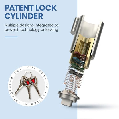 Bike Chain Lock with Alarm 130dB, Heavy Duty Anti Theft Motorcycle Lock | 8mm Hardened Steel Chain 3.3FT, Bike Locks Security with Mini U Lock, Bike Lock with Key for Scooter, Bicycle, Motorcycle