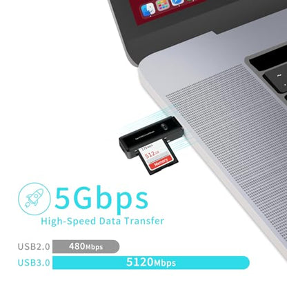 Micro SD Card Reader, Type C to Micro SD Card Adapter, Portable SD Card Reader USB C for TF Micro SDHC SDXC, Compatible with MacBook Pro, iPad Pro, Galaxy S21 etc.