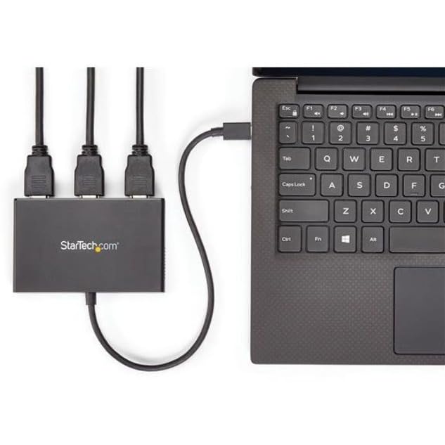 StarTech USB-C to 3x HDMI MST Hub, Triple 1080p 60Hz, Dual 4K 30Hz | 3-port HDMI laptop display extender and splitter, DP Alt Mode 1.2 HBR2 MST, Thunderbolt USB4 compatible, Windows only
