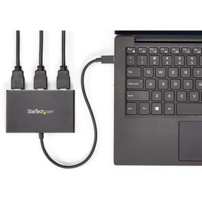 StarTech USB-C to 3x HDMI MST Hub, Triple 1080p 60Hz, Dual 4K 30Hz | 3-port HDMI laptop display extender and splitter, DP Alt Mode 1.2 HBR2 MST, Thunderbolt USB4 compatible, Windows only