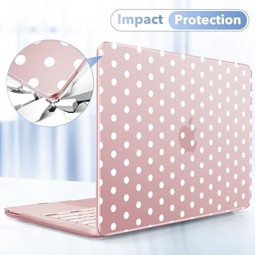 May Chen for MacBook Neo Case 13 inch 2026 | 100% Match Official Color | Pattern Printing, Anti-Crack & Scratch & Fingerprint | Protective Hard Shell Cases Laptop Model A3404, Blush - White Polka dot - color: Blush - White Polka dot