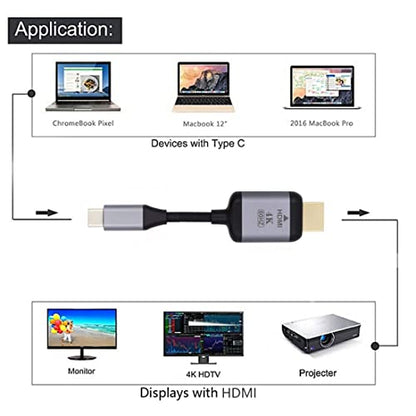 chenyang CY USB C to HDMI Adapter 4K@60HZ for Monitor Laptop HDMI to USB C USB3.1 Type-C to HDMI Cable 1.8m - style: HDMI