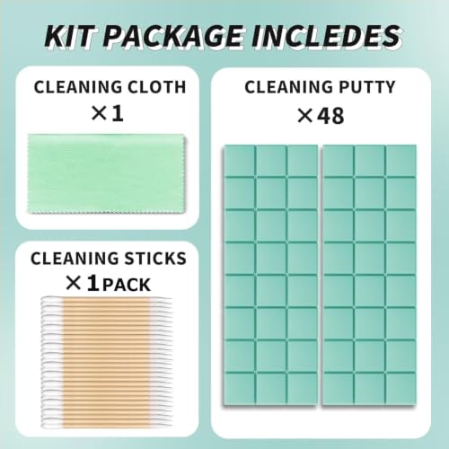 MOLOPPO Cleaning Putty, Cleaner Kit for Airpods, Phone Cleaning Kit (Green) | Remove Ear Wax & Dirt & Gunk from Device's Small Crevices, for Airpods Charging Case/Headphones/Electronics - color: B3-Green