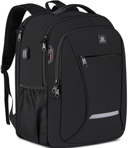 CAFELE Laptop Backpack, 17.3 Inch, Water-Repellent, USB Charging Port, for Business Travel School (Black, 17.3 inches) - color: Black