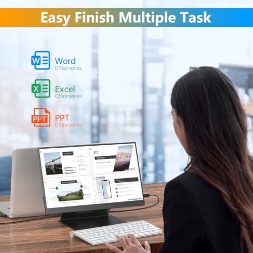 WGK 17.3 inch Portable Monitor 1080P FHD 144Hz Travel Display HDMI/USB-C Compatible with Laptops, Desktops, Phones, PS, Mac, Xbox, Switch, and Other Gaming Devices with Smart Cover & Speakers VESA - size: 17.3 Inch 1080p