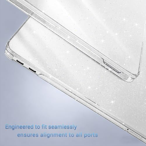 MOSISO Sparkly Glitter Case Compatible with MacBook Neo Case 13 inch 2026 | Model A3404 with A18 Pro Chip, Crack-Resistant Protective Hard Shell Case&Keyboard Cover&ScreenFilm&Pouch, Transparent - color: Transparent
