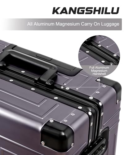 Aluminum Magnesium 24inch Luggage，Cut from Whole Aluminum Sheet，（3rd Generation，Metal zipperless suitcase ） (grey, 24inch) - color: grey, size: 24 inch