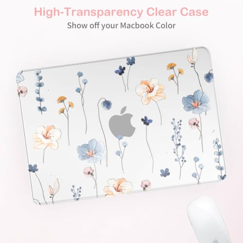 Feams for MacBook Neo 13 Inch Case 2026 A3404, Stylish Protective Clear Case Hard Shell Transparent Cover for MacBook Neo 13 Inch 2026 (A18 Pro Chip) with Keyboard Cover, Simple Flower - color: Simple Flower