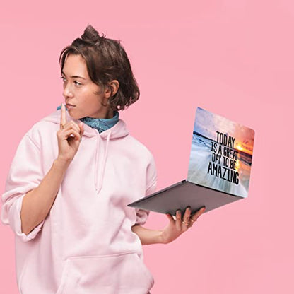 Laptop Skin Sticker,13.3 14 15 15.4 15.6 inch Laptop Skins,Universal Vinyl Decal,Dustproof Scratch Resistant Reusable Cover Protector with Free 2 Wrist Pads (Orange and Gray) - color: orange and gray