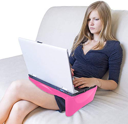 MAVOCRAFT Foldable Kids Lap Tray with Storage - Portable Lap Desk Kids & Adults - Kids Lap Desk for Breakfast in Bed, Serving Tray, Car Desk & Gaming (Pink) - color: Pink