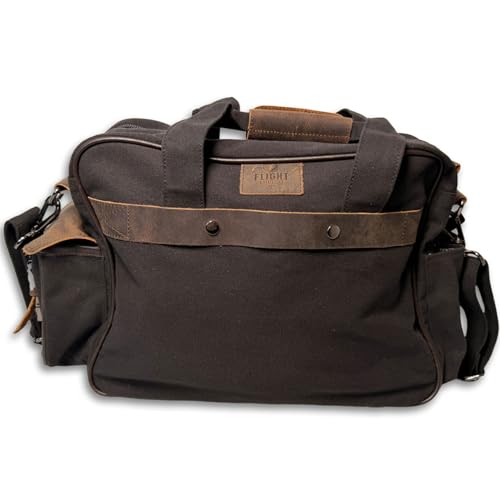 Flight Outfitters Bush Pilot Folio Flight Bag | Padded Shoulder Strap, Radio Pocket, Fuel Tester Holder, Laptop Tablet Sleeve - color: Black