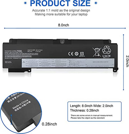 01AV406 Battery for Lenovo ThinkPad T460S T470S Series SB10J79003 00HW038 00HW025 00HW024 01AV405 01AV462 01AV407 01AV408 SB10J79002 L16M3P73 SB10K97605 SB10F46462 SB10F46463 SB10F46476 27Wh 3-Cell - size: 8 x 2 x 0.28 inches 01AV406 BATTERY
