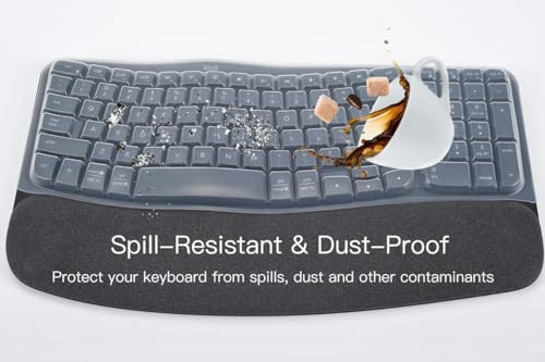 Keyboard Cover Skin for Logitech Wave Keys MK670 Combo Keyboard Skin, Logitech Wave Keys Wireless Ergonomic Keyboard Cover Protector Skin, Logitech Wave Keys Accessories, Clear - color: Clear