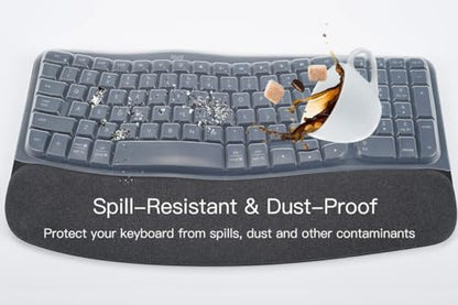 Keyboard Cover Skin for Logitech Wave Keys MK670 Combo Keyboard Skin, Logitech Wave Keys Wireless Ergonomic Keyboard Cover Protector Skin, Logitech Wave Keys Accessories, Clear - color: Clear