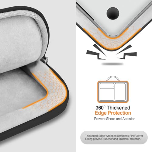Lacdo 360° Protective Laptop Sleeve Case for 13 inch MacBook Air M5 A3449 (2026), M4 A3240 2025, M3 A3113, A2681, A2337, 13" MacBook Neo A18 Pro A3404 (2026), iPad Air/Pro 13 M5 Computer Bag, Black - color: Black, size: New MacBook Air/Neo/Pro 13 Inch