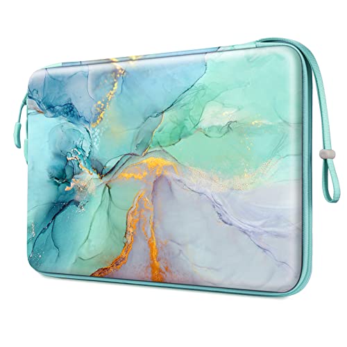 FINPAC Hard Laptop Sleeve Case for MacBook Neo A18 Pro, 13 inch MacBook Air 2026 M5/M4/M3/M2/M1, 14 inch MacBook Pro 2026 M5/M4/M3/M2 Pro/Max, Waterproof Case for Dell, Surface Laptop, Emerald Marble - color: Emerald Marble, size: 13-inch MacBook Air/Pro