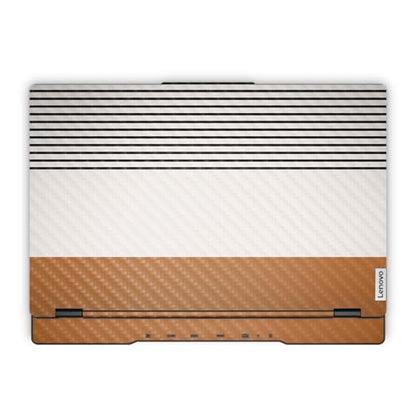 Carbon Fiber Laptop Skin Compatible with Lenovo Legion 5 Gaming Laptop (15IRX9) 2024 - Neutral Stripes - Premium 3M Vinyl Protective Wrap Decal Cover - Easy to Apply | Crafted in the USA - color: Neutral Stripes, size: Legion 5 Gaming (15IRX9) 2024 Full C
