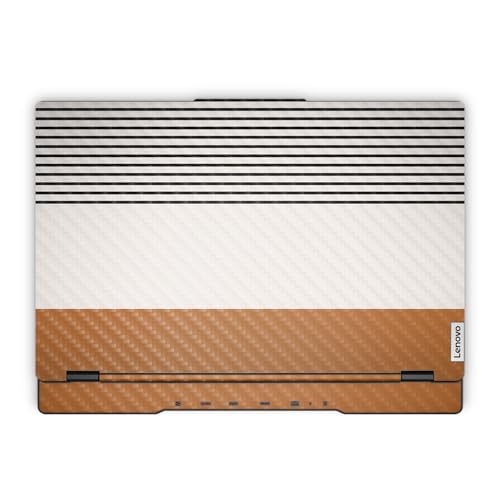 Carbon Fiber Laptop Skin Compatible with Lenovo Legion 5 Gaming Laptop (15IRX9) 2024 - Neutral Stripes - Premium 3M Vinyl Protective Wrap Decal Cover - Easy to Apply | Crafted in the USA - color: Neutral Stripes, size: Legion 5 Gaming (15IRX9) 2024 Full C