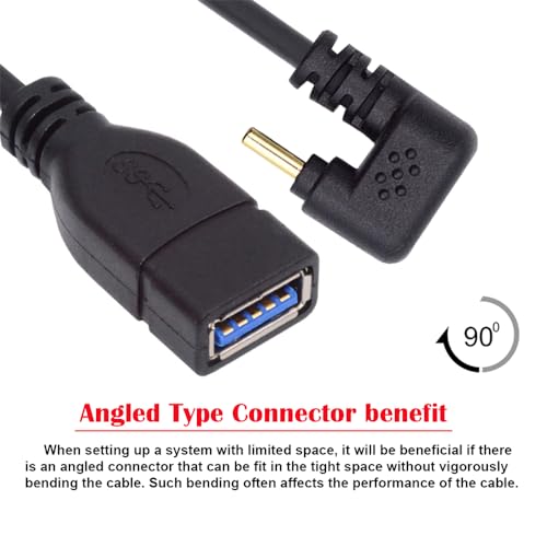 USB-C USB 3.1 Type-C Male to USB 3.0-A Female 10Gbps OTG Data Power Cable Opposite U Shape Back Angled - style: U Shape Back Cable