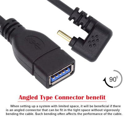 USB-C USB 3.1 Type-C Male to USB 3.0-A Female 10Gbps OTG Data Power Cable Opposite U Shape Back Angled - style: U Shape Back Cable